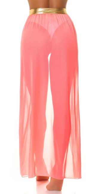 transparent Maxiskirt / Cover-Up Coral